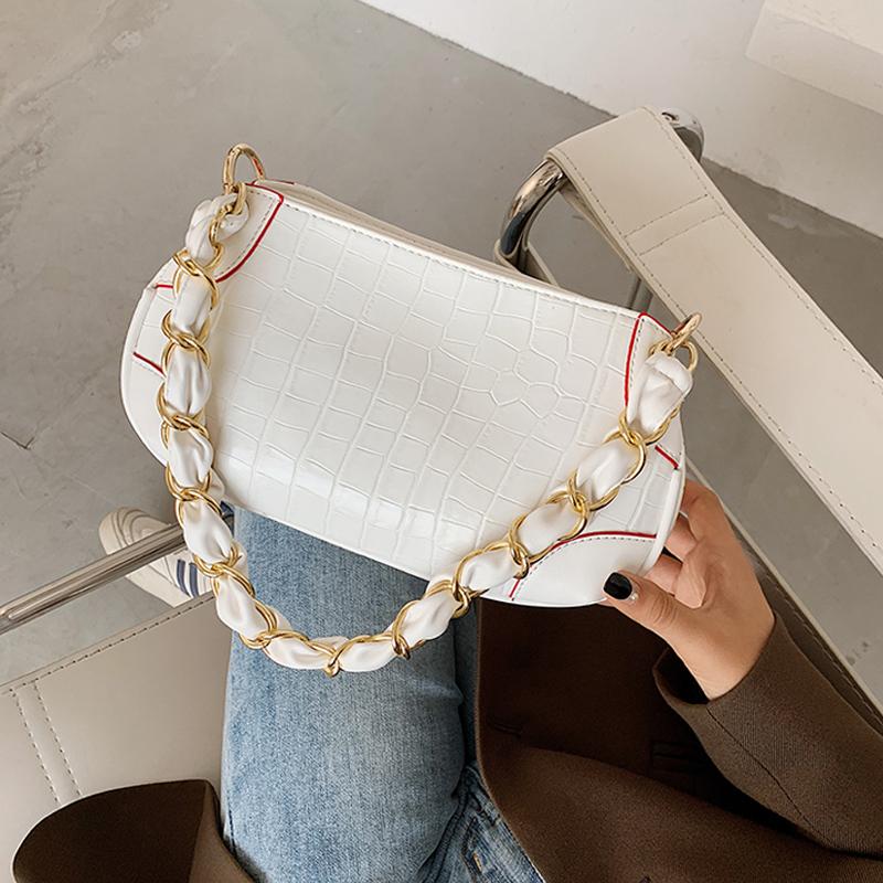 

Stone Pattern Small PU Leather Shoulder Bags For Women 2021 Lady Crossbody Bag Female Handbags Chain Design Hand Bags, Black