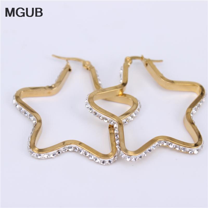 

Wholesale Diameter30-40mm Rhinestone Hoop Earrings For Women Statement Gold Color classic Hoop Earring Party Gift LH776