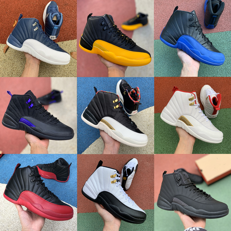 

New 12 13s basketball shoes for Men 12s 11 FIBA Bulls Hot Punch 4 13 Flint wolf grey Mens Sports shoes 5.5-13