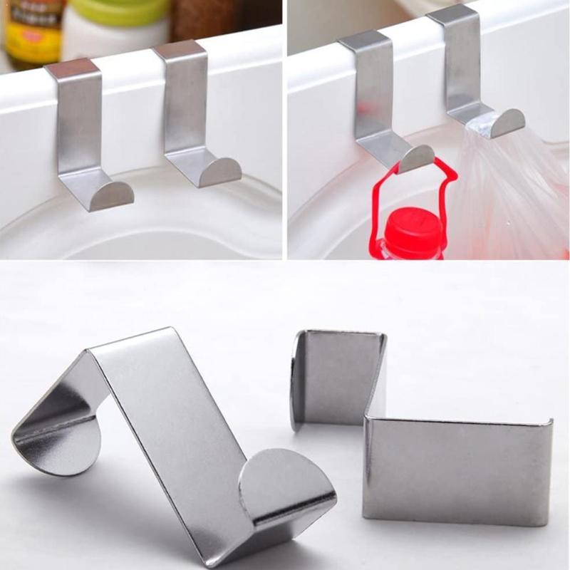 

Hanging Silver Stainless Steel Hook Receive Small Objects Kitchen Seamless Drain Coat Holder Hanger Towel Cabinet J6B9