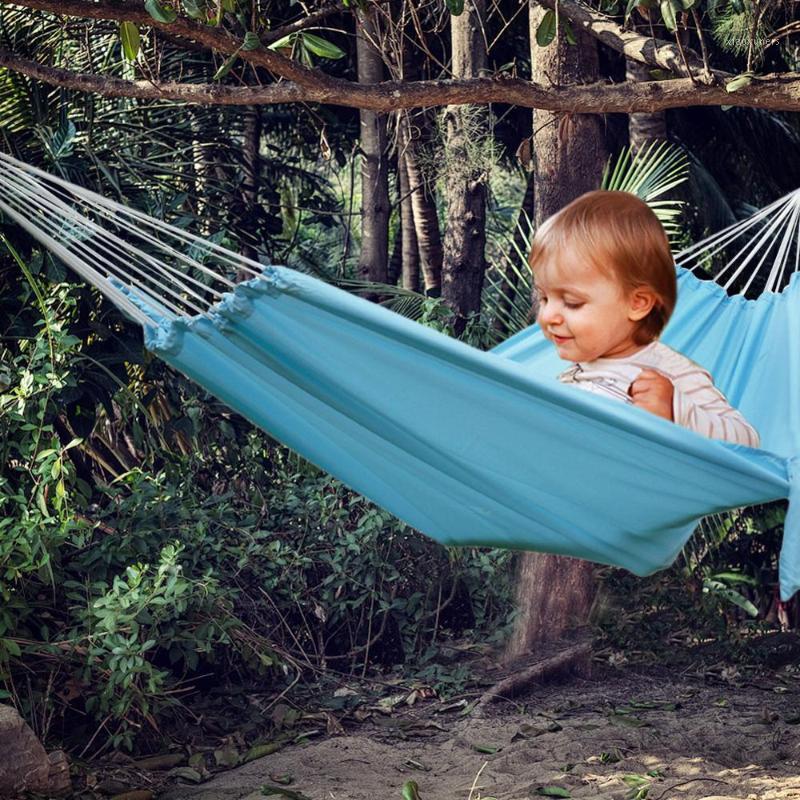 

Portable Hammock Outdoor Hammock Garden Sports Home Travel Camping Swing Canvas Stripe Summer1