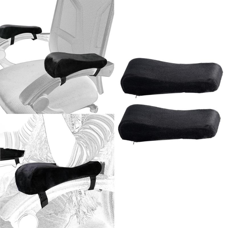 

2PC Memory Foam Armrest Cushion Pad Office Home Chair Elbow Support Pillow Cover