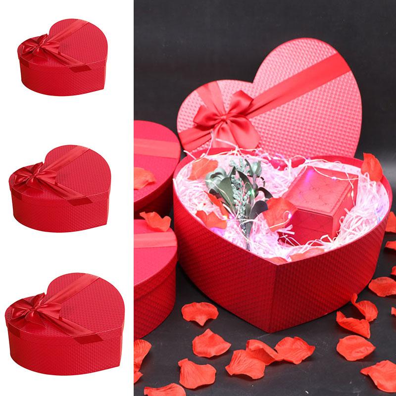 

Candy Boxes Set Red Heart Shaped Florist Hat Box Valentine's Day Gift Box Packaging Boxes Flowers Gifts Living Vase