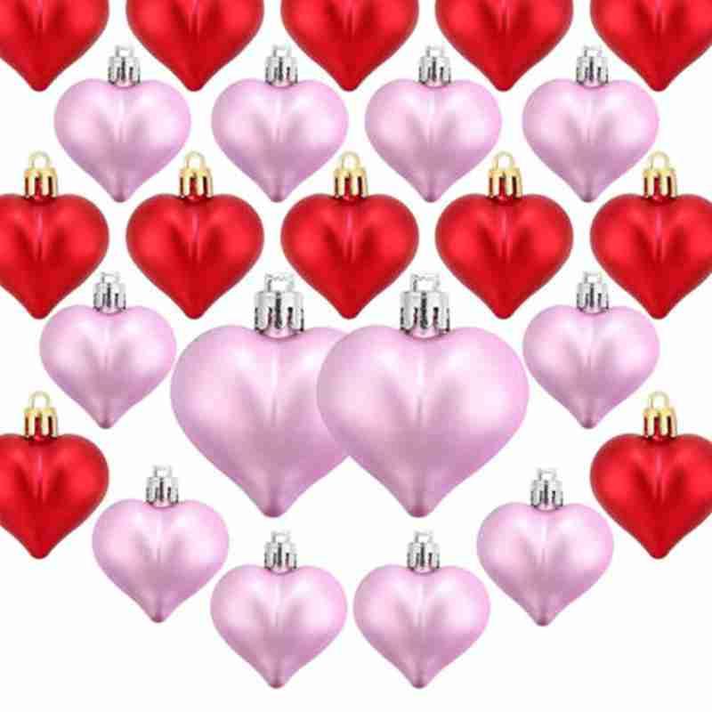 

12Pcs/Set Decor HeartPendant Balls Hanging Valentine's Day Heart Love Shaped Ball Room Decor Props