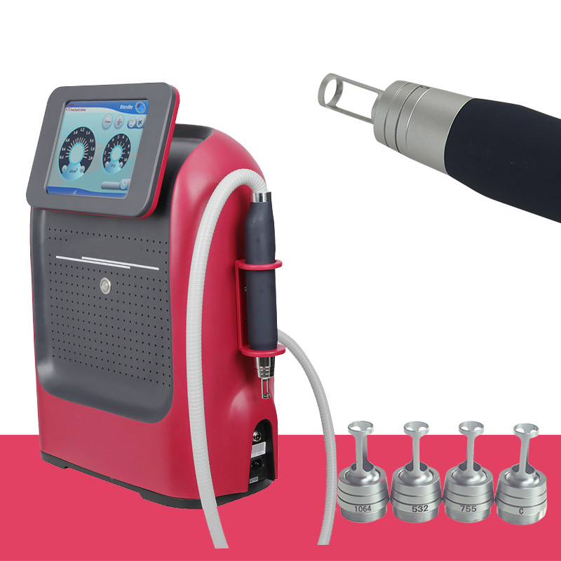 Machine d'élimination de la pigmentation au laser picoseconde au carbone Peel 755nm, élimination des taches de rousseur et des tatouages, interru