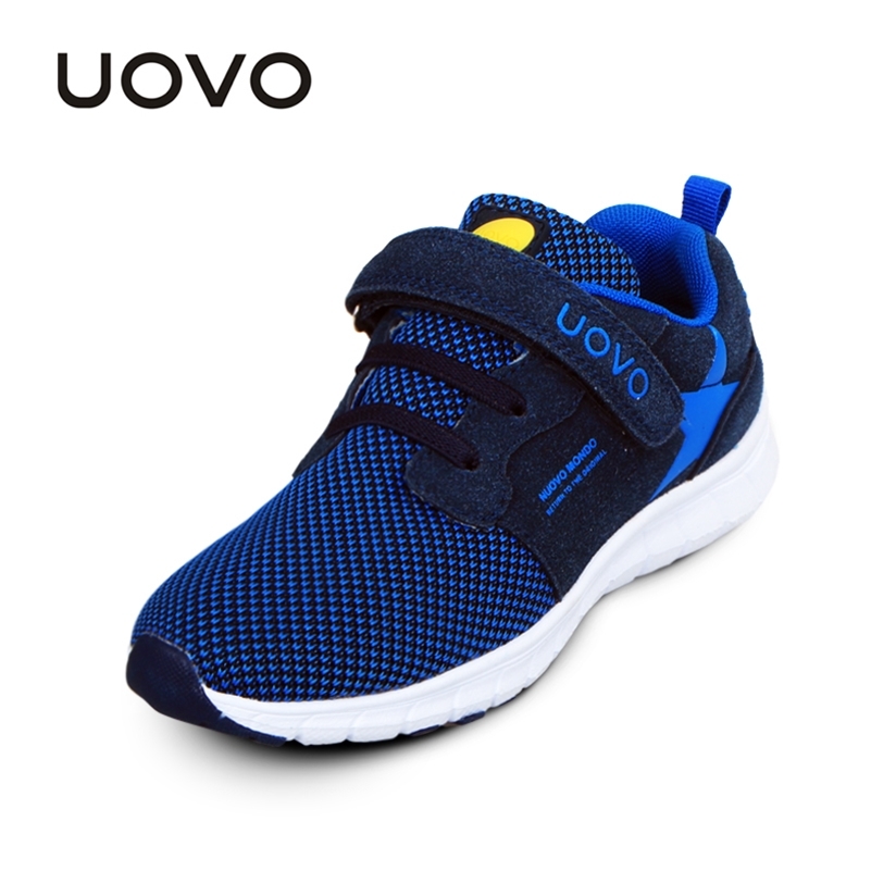 

UOVO Spring Kids Fashion Breathable Mesh Children Sneakers For Boys And Girls Sport Running Shoes Size #27-37 201112, Navy blue
