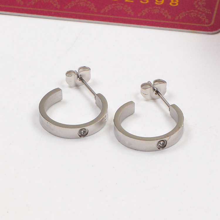 

New Brand stainless steel horizontal bar stud earrings jewelry titanium fashion brincos earring for Women punk knop high bar earring Female, Golden;silver