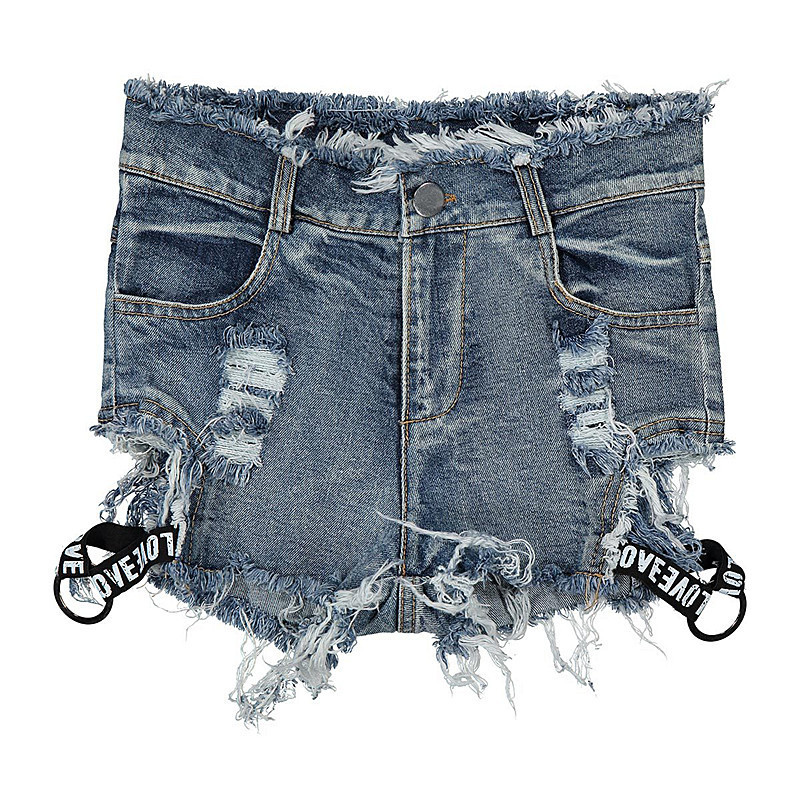 

Fashion New Summer Sexy Nightclub High Waist Denim Shorts Letter Jeans Hole Slimming Women' Clothes Ygwk 4CKA, Blue