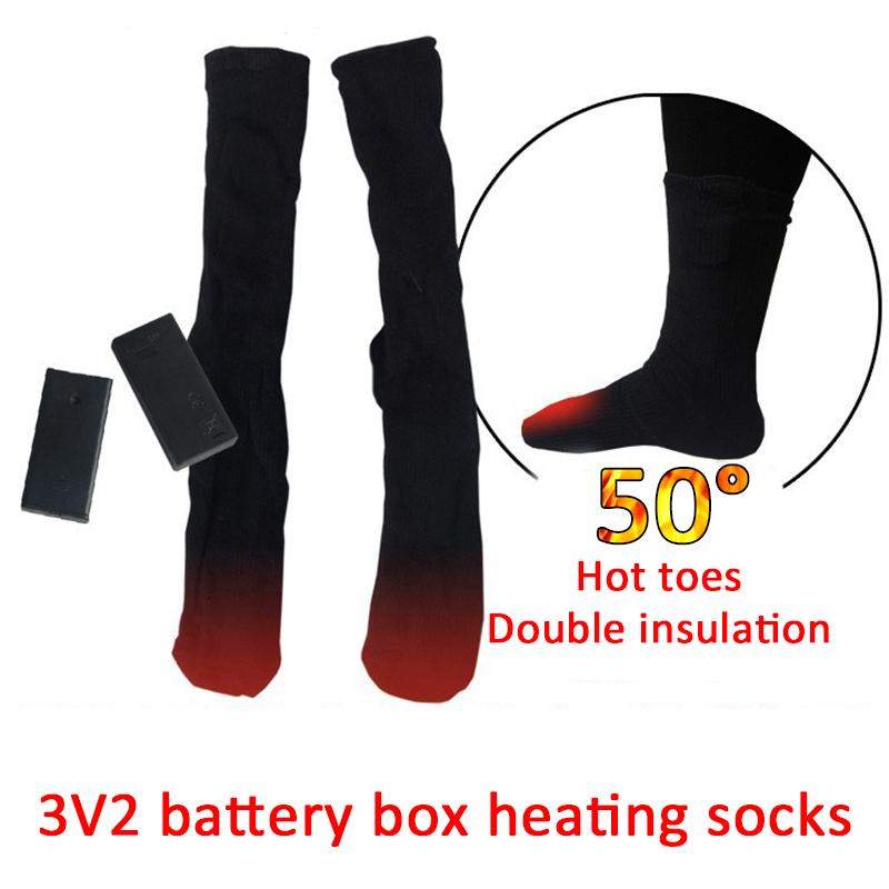 

Electric Heated Socks Battery Power Self-heating Socks Prevent Cold Unisex Thermal Foot Treasure Warm-sock Outdoor Sports, Black