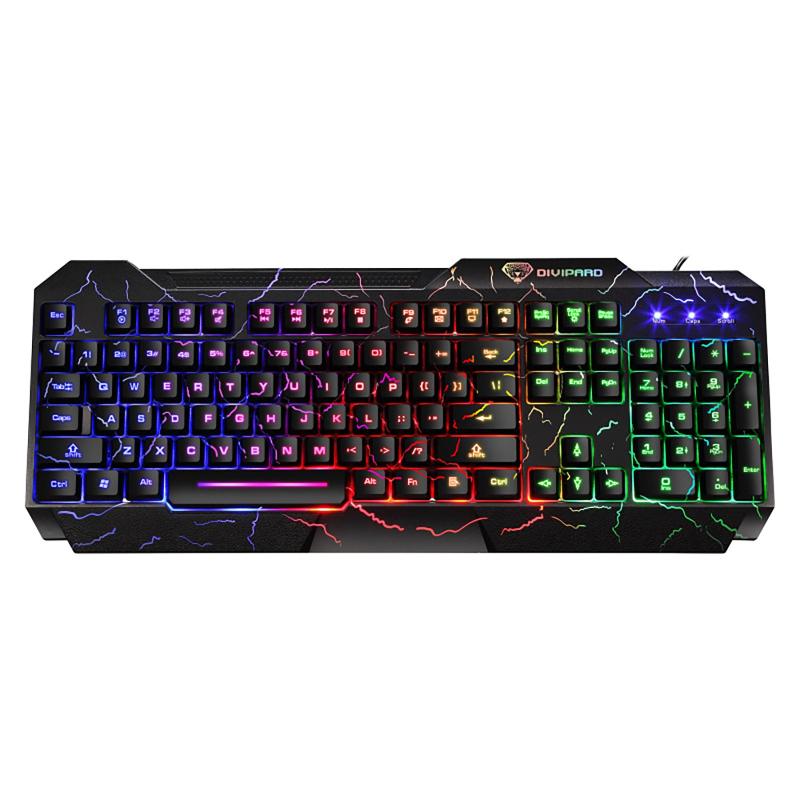 

GK-60 Wired Keyboard Color Crack Breathing Backlit 104-Key Gaming Keyboard Wired Gaming For Game Laptop PC #RU5