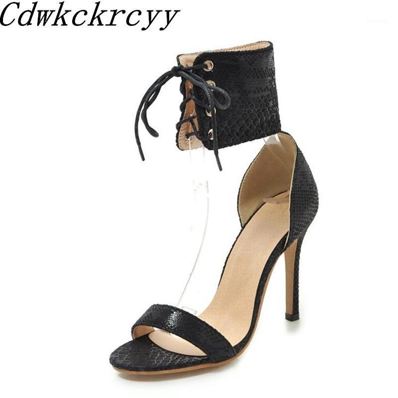 

Summer Europe and America New pattern fashion Cross bandage High-heeled Women sandals black sexy Fine heel Rome Sandals 34-461