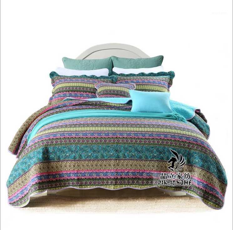 

47 Styles Cotton Bedspread Quilt Set 3PCS Coverlets Handmade Patchwork Bed Cover Pillowcase  Size American Quilted Quilts1