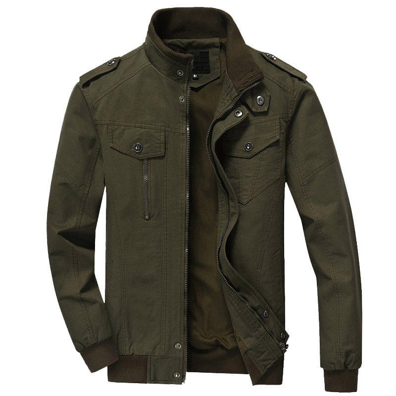 

2021 The New Casual Streetwear Overcoat 6xl Men's Clothing Bulk Wash Cotton Autumn Air Force Jackets Ds4s, Army green