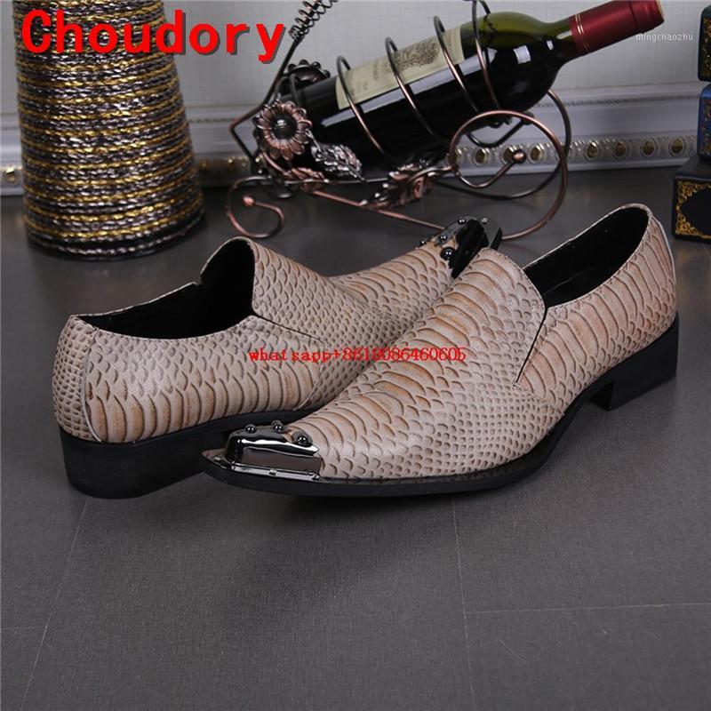 

Choudory Korea Style Metallic Pointed Toe High Heels Mens Shoes Snake Skin Leather Mens Studded Loafers Size121, As picture