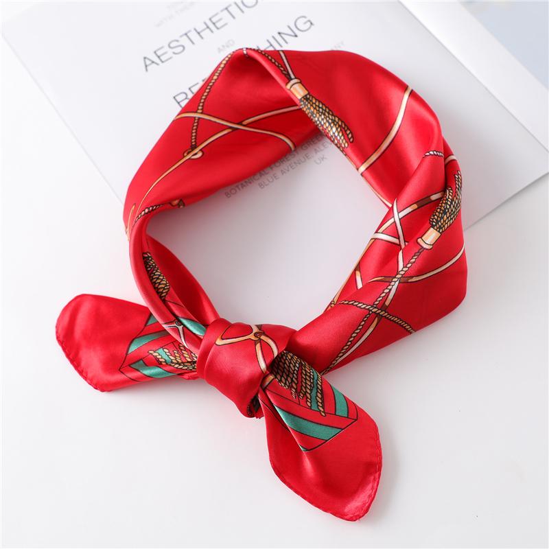 

Scarves Women Silk Scarf Lady Hair Neck Square Foulard Print Designer Bag Shawl And Wraps Bandana Head Hijab Kerchief Summer