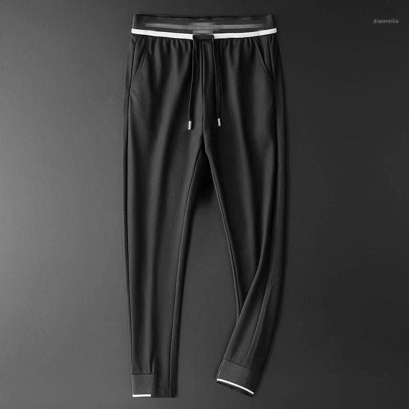

2020 summer new luxury fashion men's casual sports pants men's drawstring slim sports pants thin1