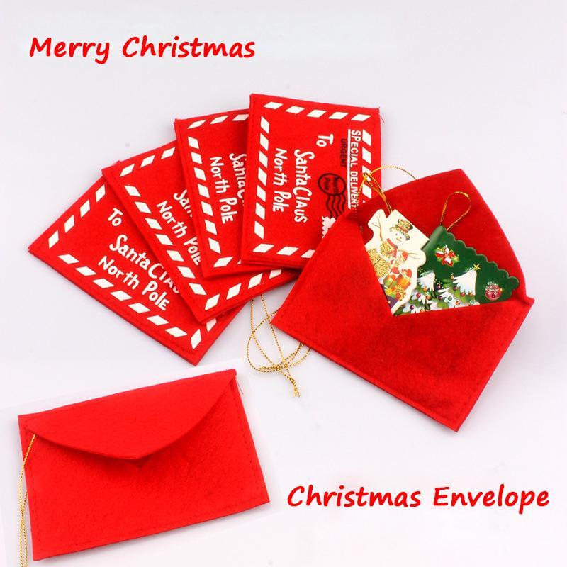 

CLEAN WAREHOUSE Red 5pcs Christmas Envelope Christmas Greeting Cards Candy Bag Perfect Gifts Supplies1