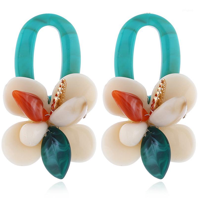 

Dangle & Chandelier 2021 Boho Statement Earrings Women Big Flower Shell Coral Drop Acrylic Earring Vintage Earings Aretes Resin Ocean1