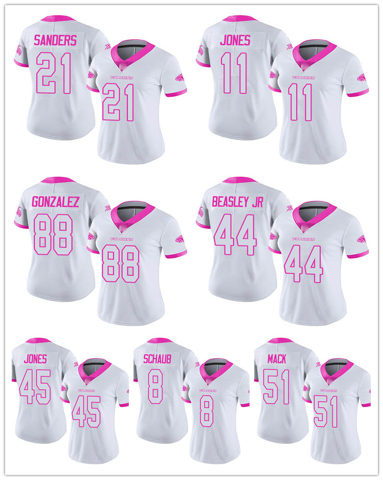 

Jersey Atlanta''Falcons''WOMEN White Pink Rush Fashion