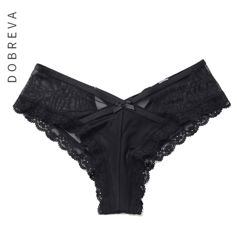 

DOBREVA Women's Underwear Low Rise Cheeky Panties with Mesh Lace 201112, Ivory02