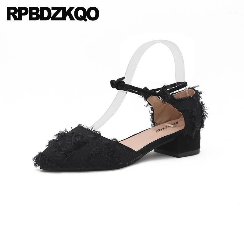 

women lace up footwear beige pumps cheap fashion ladies low heels shoes chunky thick black pointed toe 2021 ankle strap block1
