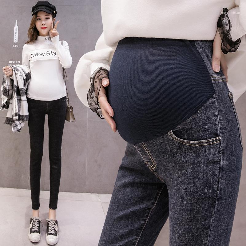 

New Denim Maternity Jeans Spring Autumn Fashion Pencil Trousers Clothes for Pregnant Women Pregnancy Stretch Pants1, Black