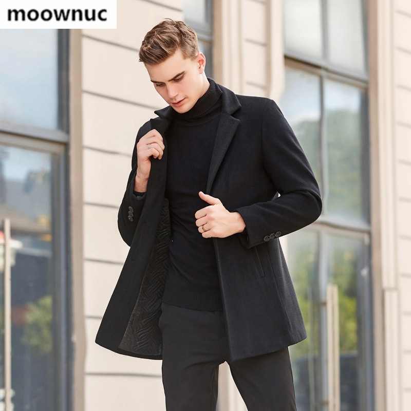 

2021 Winter Coat New Wool Coats Style Classical Fashion Business Fine Men's Gross Single-breasted Trenc DRZC, Blue