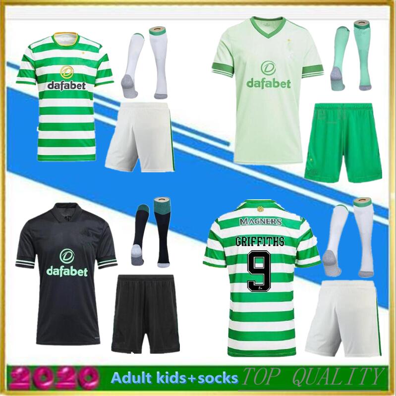 

men kids kit+sock 2020 2021 EDOUARD Soccer Jerseys 20/21 BROWN FORREST CHRISTIE GRIFFITHS MCGREGOR Football Shirt, 20/21 home