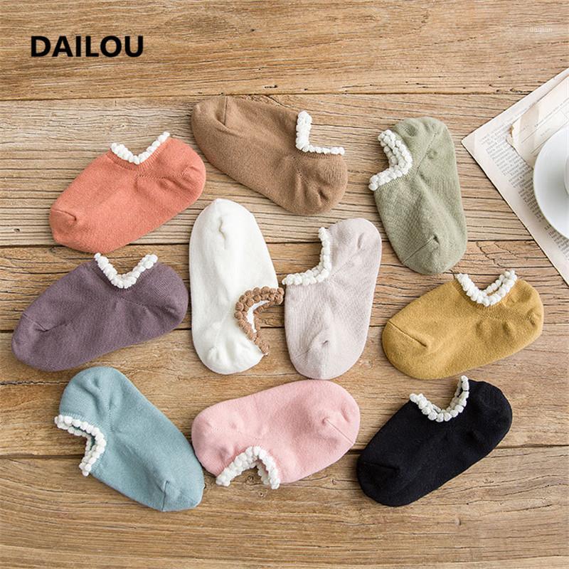 

Kawaii Invisible Boat Socks Women Cute Japanese Trend Lace Short Socks Candy Color Happy Shallow Breathable Cotton Gifts1