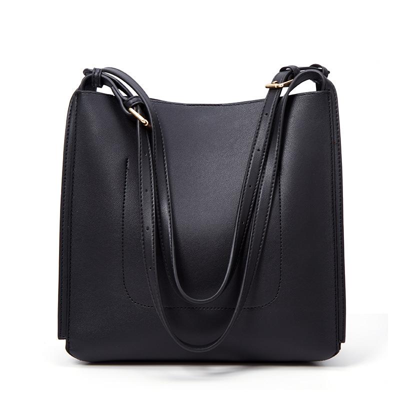 

New style women's bag fashion large capacity portable tote bag leisure one shoulder slant span, Black