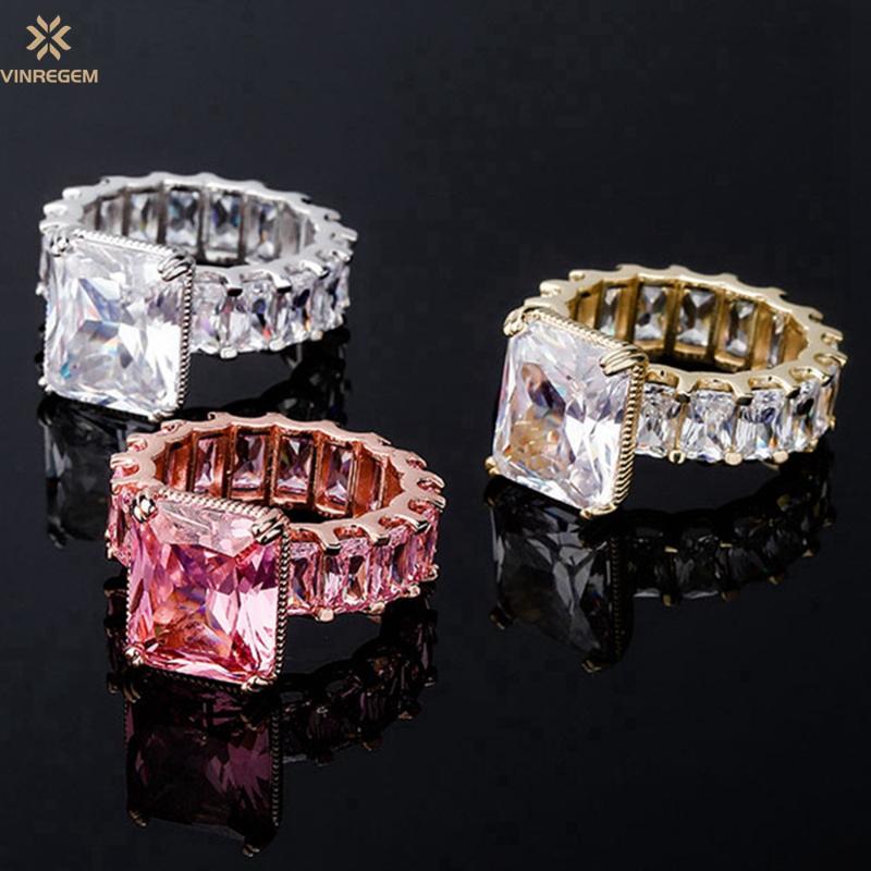 

Cluster Rings Vinregem Hip Hop Rock 925 Sterling Silver Zircon Gemstone Party Luxury Hyperbole Unisex Ring Fine Jewelry Gift Wholesale, Golden;silver