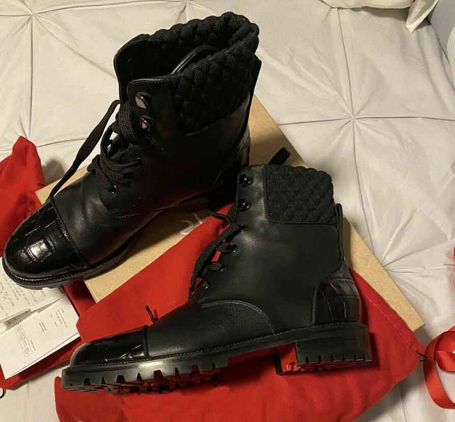 

Elegant Mayr Ankle Boots Women's Lug Sole Sexy Lady Red Bottom Booties Fashion Luxury Martin Booty Round Toe Black Leather Bottines