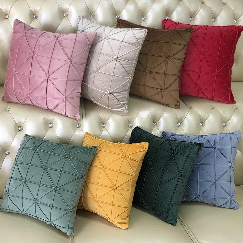 

Modern Fashion Color Candy Velvet Cushion Cover Blue Gray Yellow Pink Pillow Cover Pillowcase Home Decorative Sofa Throw Pillows, White