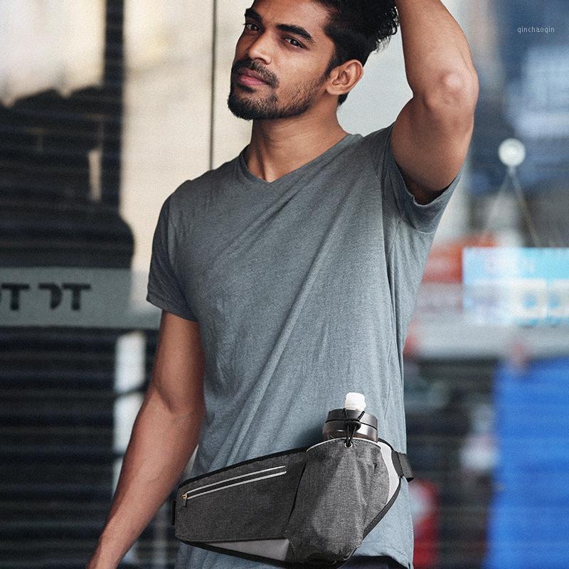 

Running Belt Waist Pack With Water Bottle Holder For Men Women Water Resistant Double-deck Waist Pouch For Workouts, Cycling, Ru1, Gray color