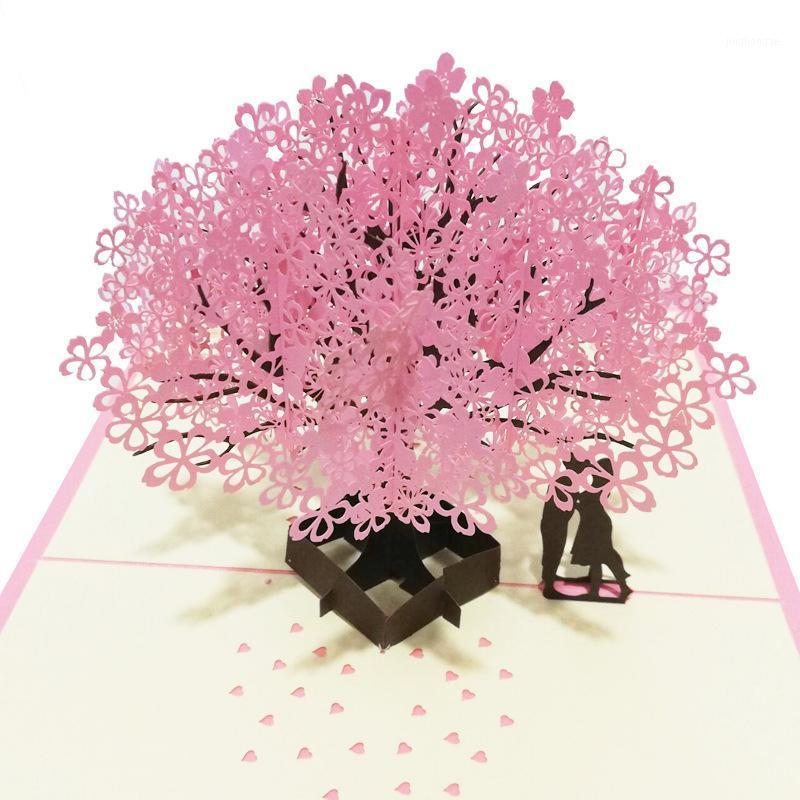 

3D Cherry Blossom Pops-Up Card Handmade Romantic Greeting Cards Gift for Wife Girlfriend Husband _WK1