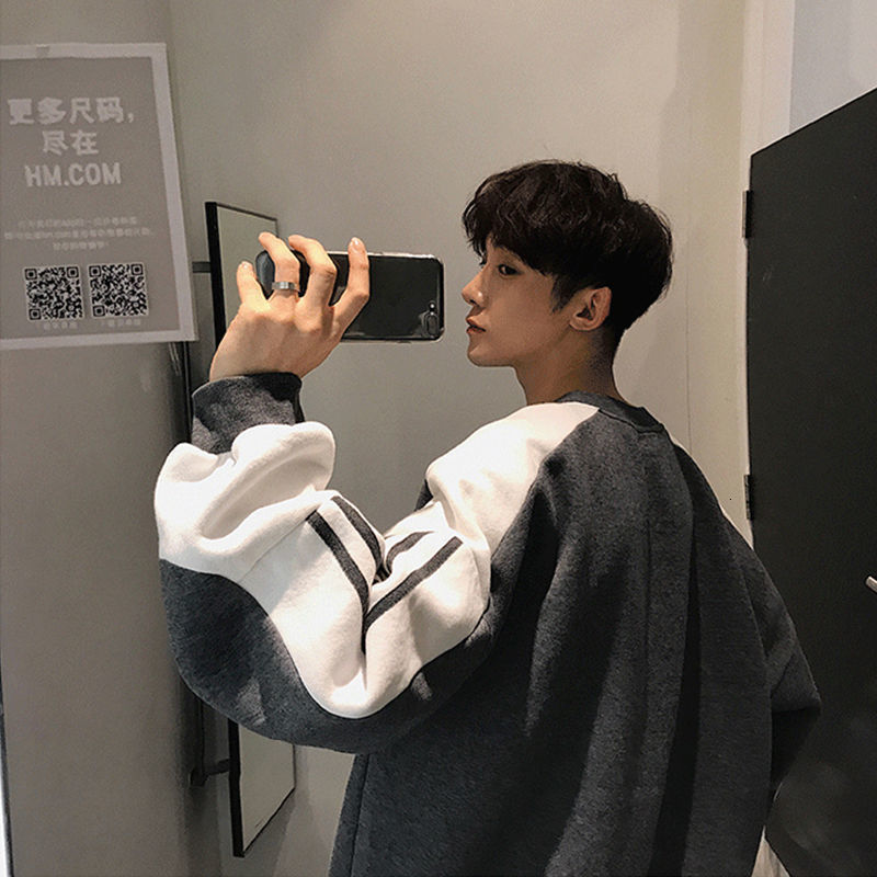 

2021 New Hong Kong Style Embroidered More Winter Velvet Sweater Young Men Loose Around the Neck Students Jacket P26Z, Blue