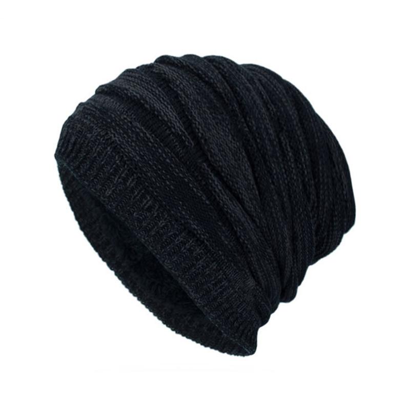 

Winter Warm Thick Fleece Hats Comfortable Men Women Knit Slouch Beanie Cap Unisex Casual Solid Color Ski Cap Outdoor Accessories