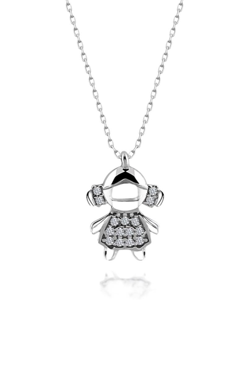 

Certified Cubic Zirconia Small Girl 925 Silver Necklace