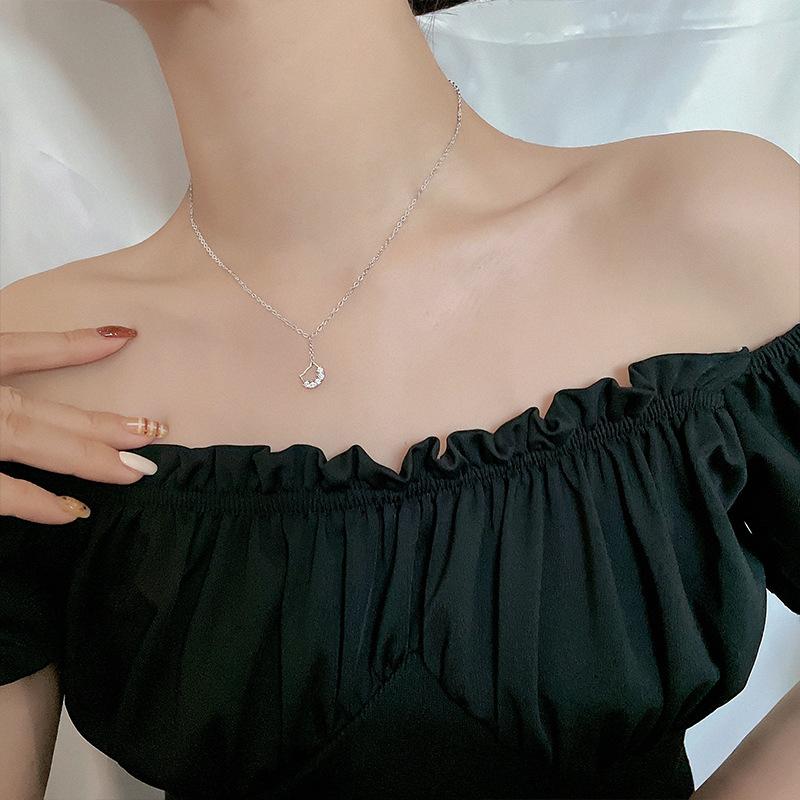 

Pendant Necklaces Cute Cat Personality Small And Simple Zircon Necklace Clavicle Chain Female Net Redt, Silver