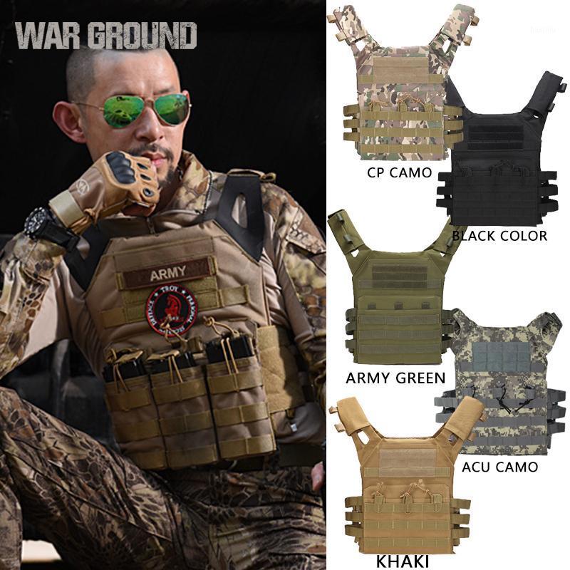 

WARGROUD Hunting Body Armor Plate Carrier Tactical Vest Fashion Outdoor CS Game Paintball Vest Training Armor1, Army green