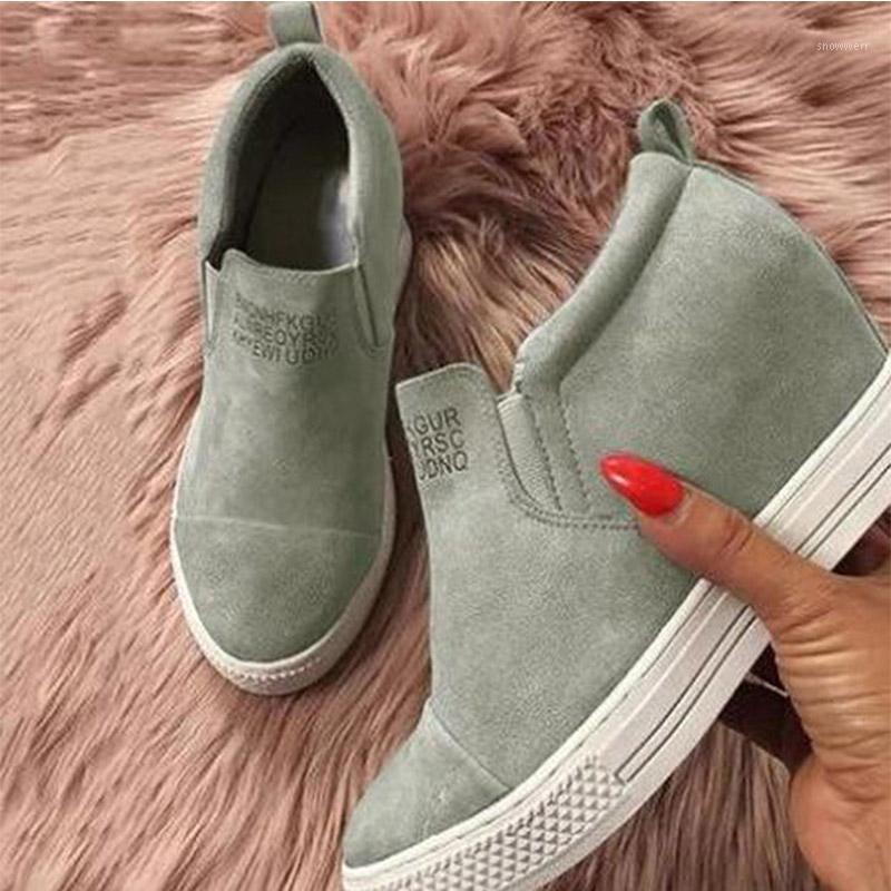 

Women Ankle Boots Wedges Spring Female High Heel Platform Increasing Shoes Ladies Elastic Band Fashion Casual Footwear1, Black