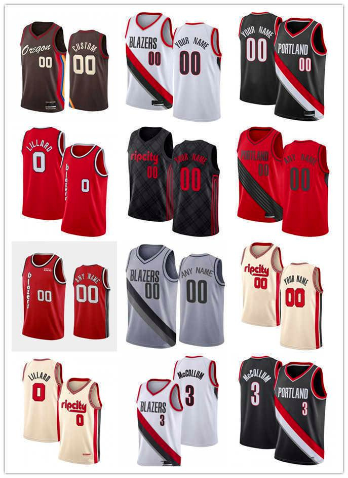 

75th Custom Men Women Youth Portland's Trail Blazers's 24 Norman Powell Damian 0 Lillard CJ 3 McCollum 27 Jusuf Nurkic Basketball Jerseys, Black;red