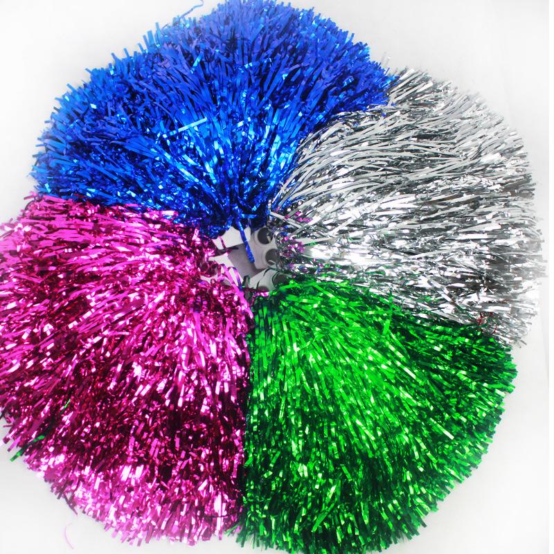 

Flower Ball Sports Dance Shine Reflect Pompoms Multicolour Handle Cheerleader Pom Poms Party Club Football Decor