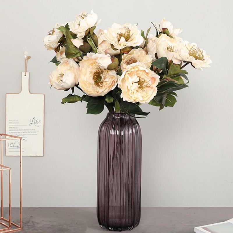 

Hot European Artificial 3 Heads Peony Fake Flower Home Wedding Party Festival Decor1, Pink