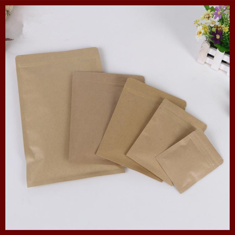 

15*24 50pcs brown self kraft paper bags Flat version for gifts sweets and candy jewelry retail package paper