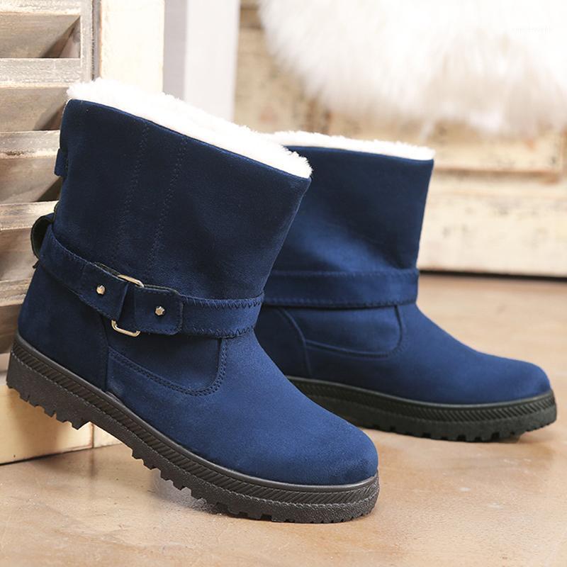 

Medium tube large size 43 Women's boots winter Ankle boots Black Thick fur Snow comforble casual woman shoes1, Brown