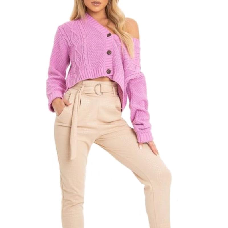 

Women Knitted Cropped Cardigan Sweaters Female Short Coat V Neck Single Breasted Knitwear Spring Autumn Solid Shawl Jacket, Black