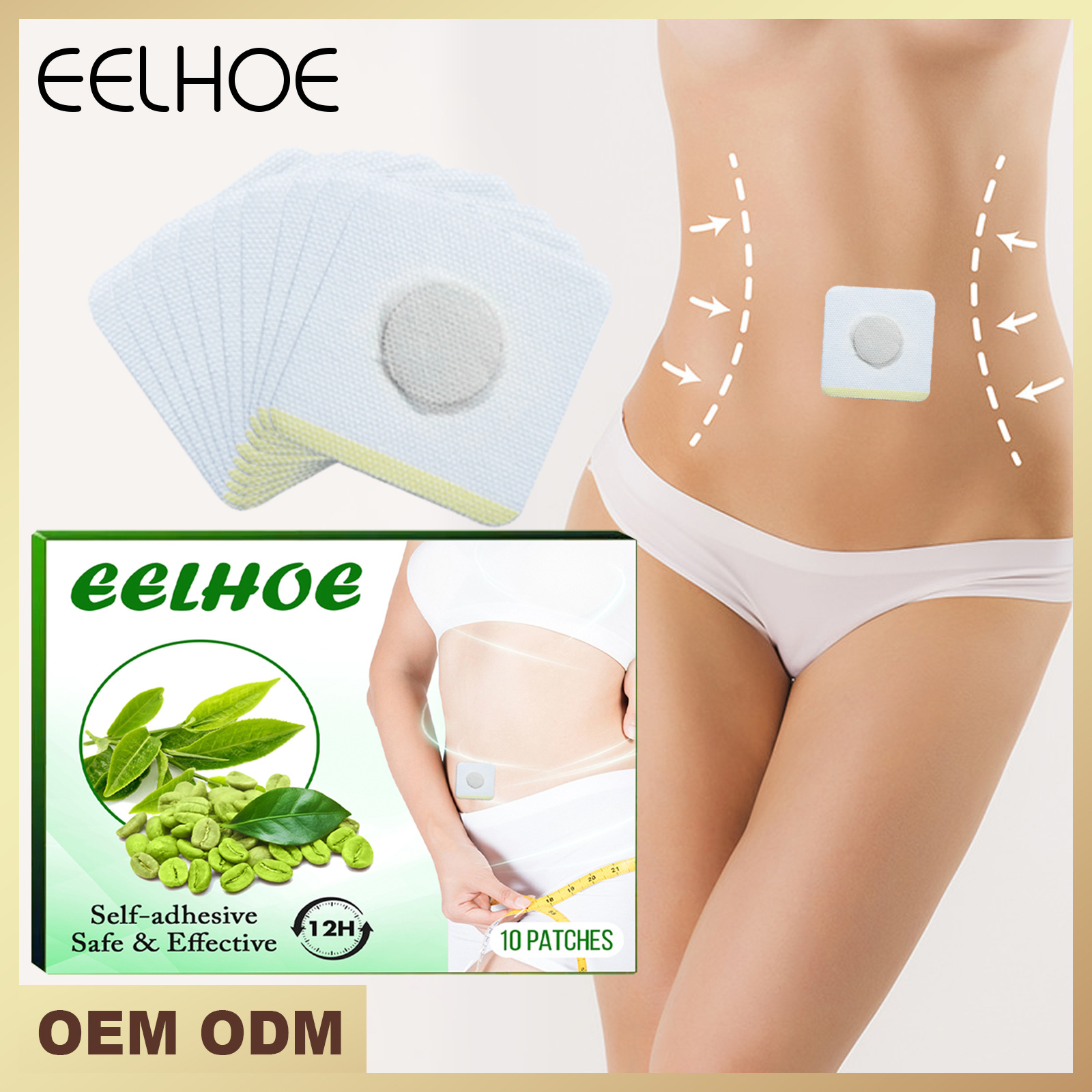 Free freight EELHOE OEM ODM Natural plant navel patch shaping lazy beauty waist patch-image-754943927