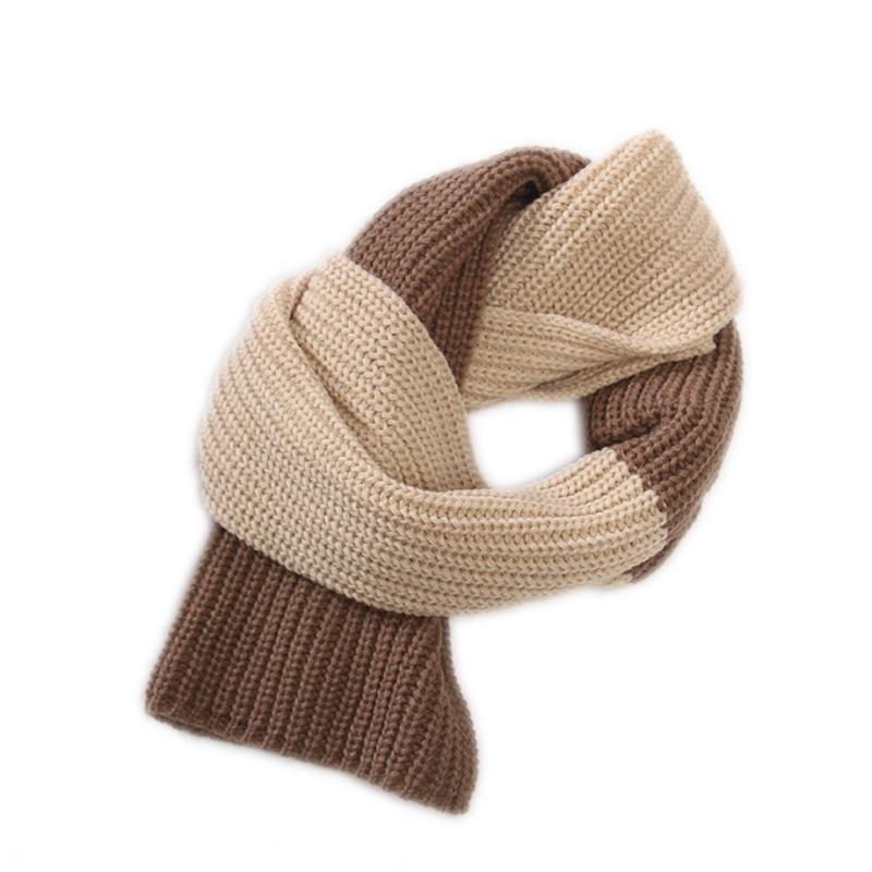 

Scarves 2021 Autumn And Winter Warm Scarf Girl Student Color Matching Knitted Wool Female Port Style Wild Dual-use Shawl Trend
