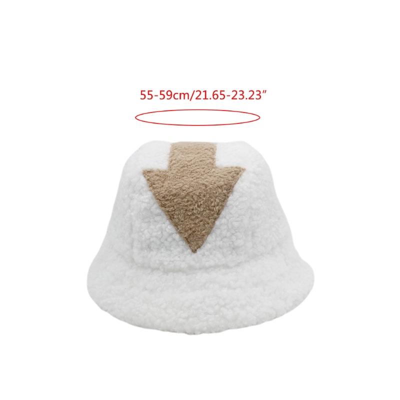 

Unisex Winter Fuzzy Plush Bucket Hat Harajuku Arrow Symbol Panama Fisherman Cap H7EF, White